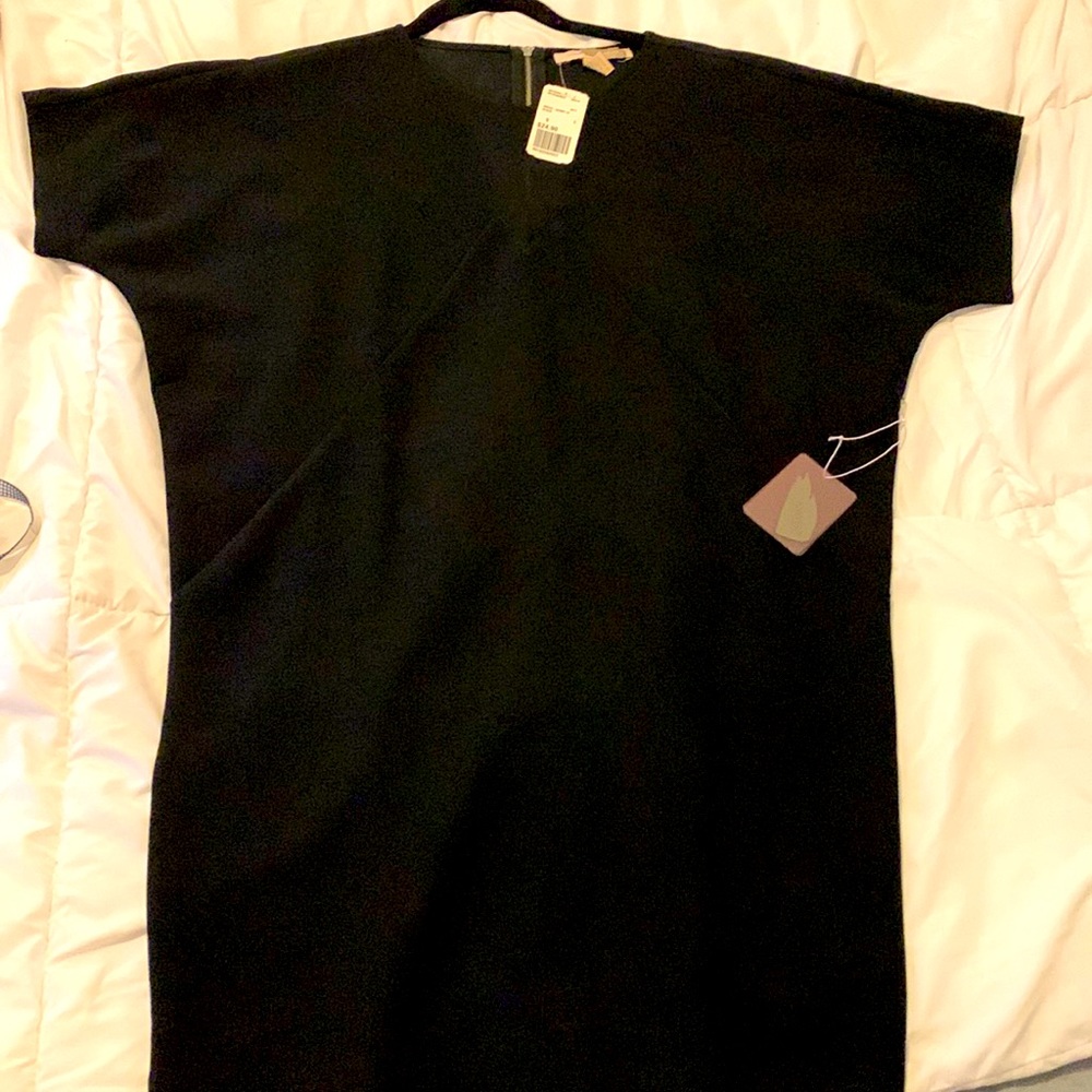 Black dress with sheer v neck. BNWT